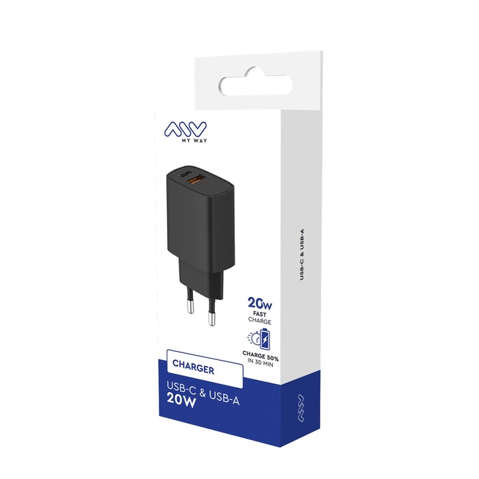 Image 3 CHARGEUR SECTEUR PD 20W USB-C + QC 18W USB-A NOIR 3663111166828 MWACC0013 big