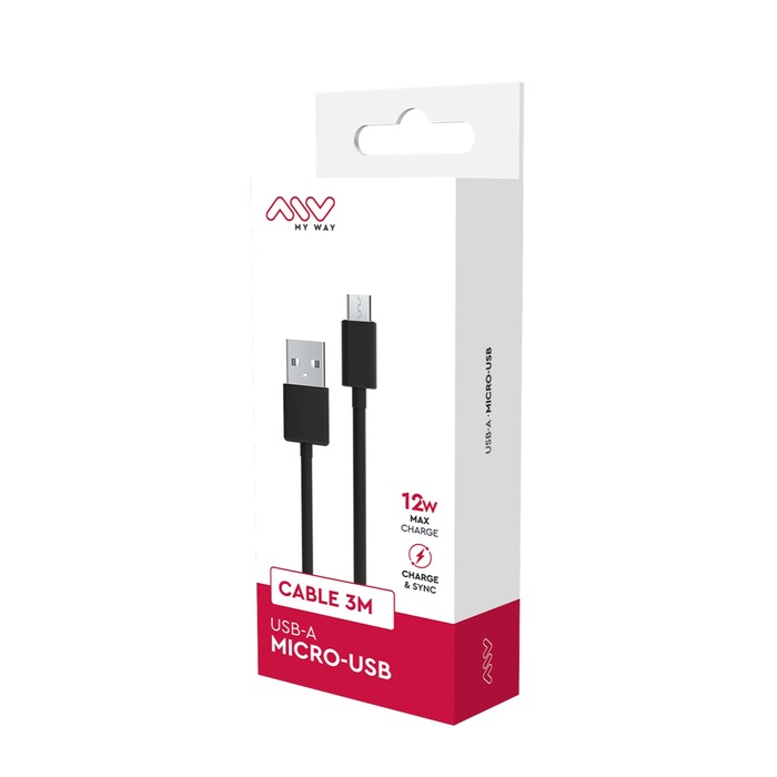Image 2 CABLE USB-A MICRO-USB 3M NOIR 3663111166767 MWUSC0050 big