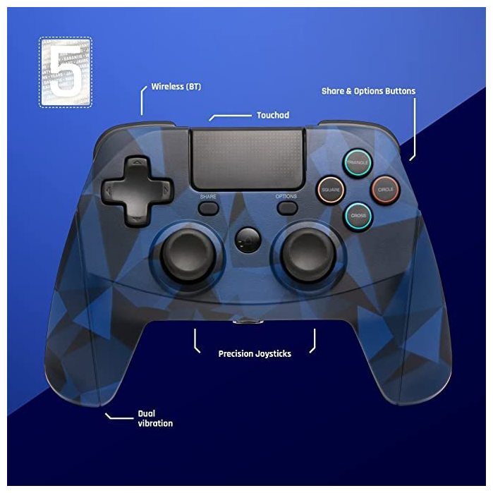 Manette Sans Fil camouflage bleu PS4 - Under Control