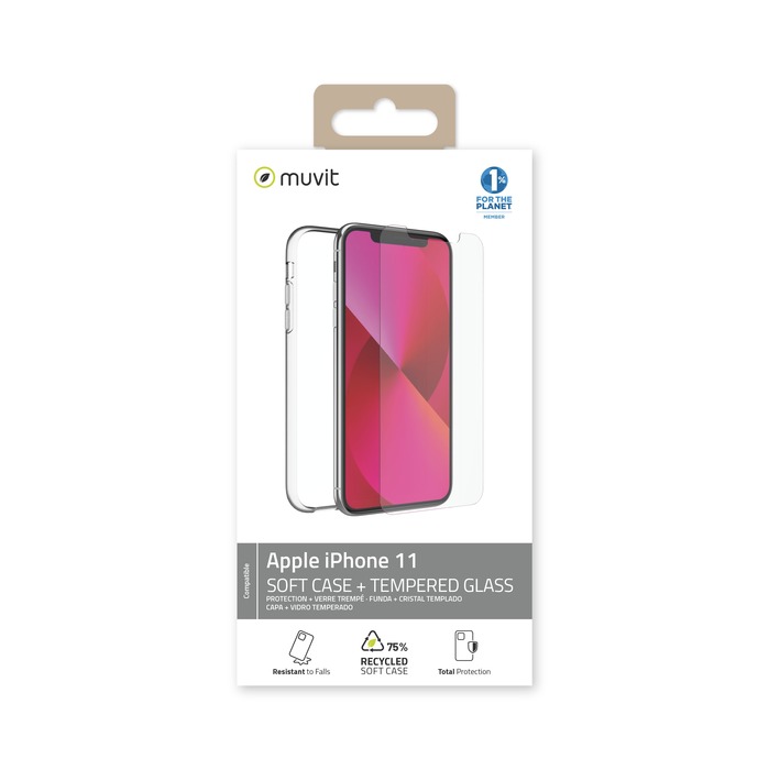 PACK COQUE RECYCLETEK + VERRE TREMPE IPHONE 11 : ascendeo