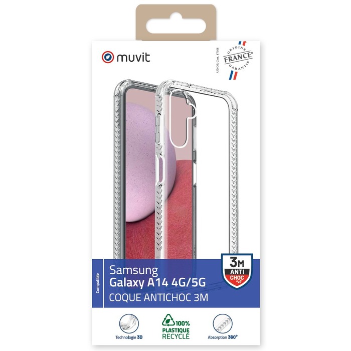 Image 2 COQUE TRANSPARENTE RENFORCEE 3M SAMSUNG GALAXY A14 4G/5G 3663111172966 MFSHK0033 big