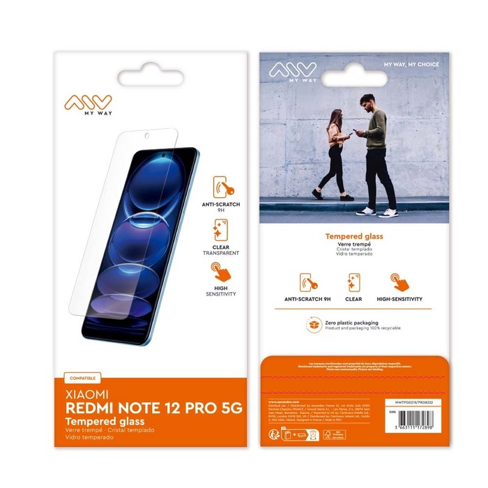Image 2  MYWAY VERRE TREMPE PLAT XIAOMI REDMI NOTE 12 PRO 5G 3663111172898 MWTPG0219 big