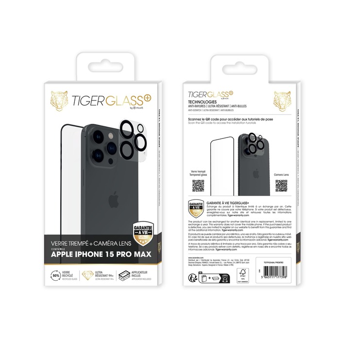 Tiger Glass Plus Pack Camera Lens iPhone 13 Pro - Protection écran - LDLC