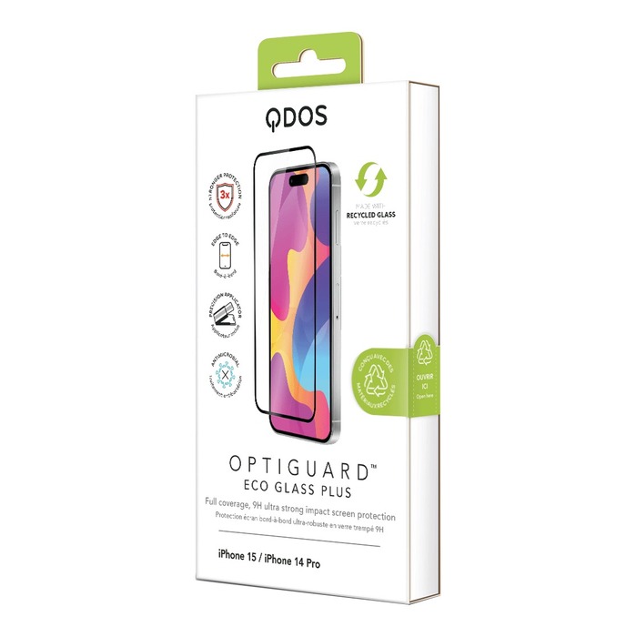 QDOS OptiGuard Eco Glass Plus iPhone 15 / iPhone 14 Pro