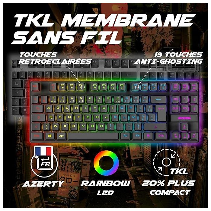 Image 5 COMBO GAMING SENTAI C03 WL CLAVIER TKL + SOURIS NOIR 3663111178975 AKSENC03WL big