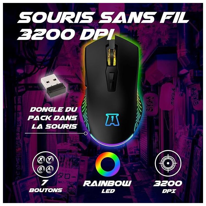 Image 4 COMBO GAMING SENTAI C03 WL CLAVIER TKL + SOURIS NOIR 3663111178975 AKSENC03WL big