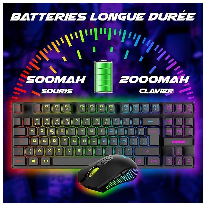 Image 3 COMBO GAMING SENTAI C03 WL CLAVIER TKL + SOURIS NOIR 3663111178975 AKSENC03WL big