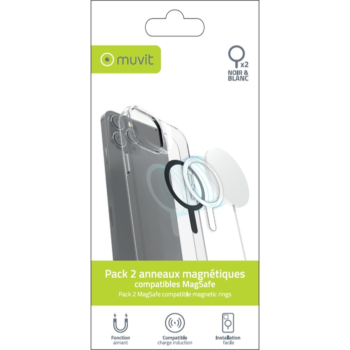 Image 5 PACK 2 AIMANTS NOIR ET BLANC MAGSAFE UNIVERSEL 3663111183382 MUMGR0002 big