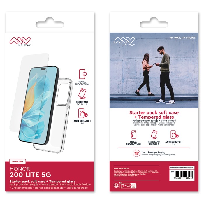 Image 2 STARTER PACK COQUE SOUPLE + VERRE TREMPE HONOR 200 LITE 5G 3663111183764 MWSTP0087 big