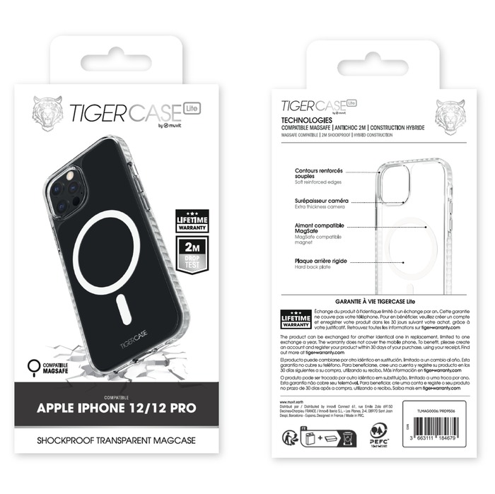 Image 3 TIGER CASE LITE COQUE TRANSPARENTE MAGSAFE 2M IPHONE 12/12 PRO 3663111184679 TLMAG0006 big