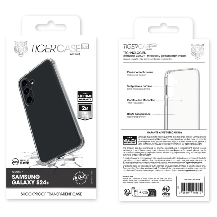 Image 3 TIGER CASE LITE FRANCE COQUE TRANSPARENTE 2M SAMSUNG GALAXY S24+ 3663111184570 TLFCS0011 big