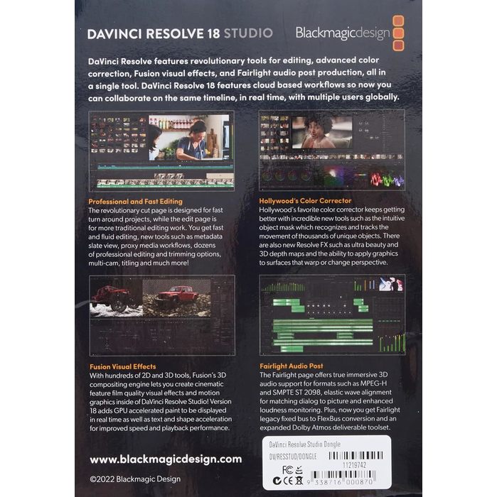 Image 1 DaVinci Resolve Studio Dongle 9338716000870 OB02407 big