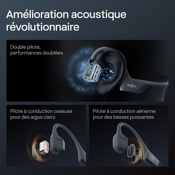 Image 9 CASQUE BT CONDUCTION OSSEUSE & AERIENNE OPENRUN PRO2 NOIR 0810092678922 SHK78922 big