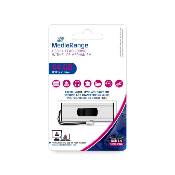Image 3 CLE USB3.0 64GO NOIR SLIDER 4260283113439 MDR13439 big