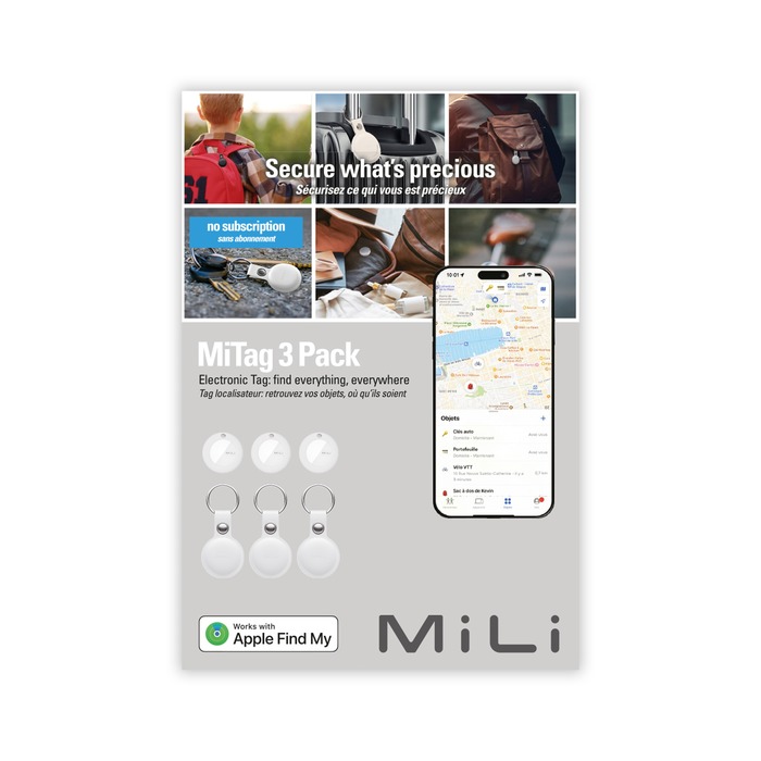 Image 2 PACK 3 MITAG TRACKER PORTE-CLES SIMILI CUIR BLANC 6938012332212 MMTRA3318 big