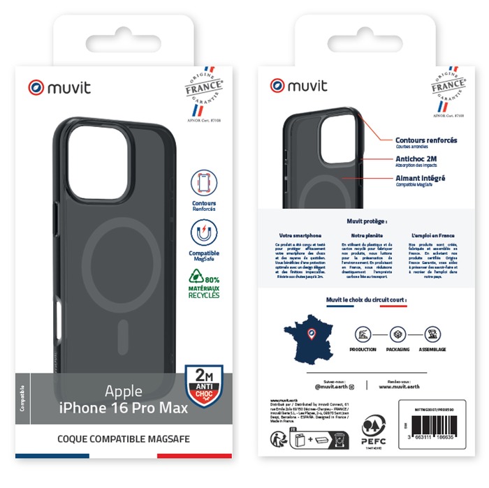 Image 2 COQUE MAGSAFE 2M TRANSLUCIDE NOIR IPHONE 16 PRO MAX 3663111186635 MFTMG0007 big