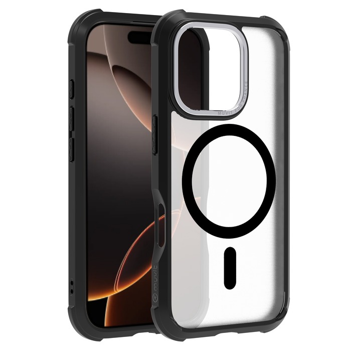 Coque Magnétique ESTUFF Pour IPhone 16 Pro - Modèle Infinite Helsinki Noir - Neuf