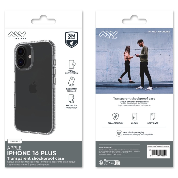 Image 2 COQUE RENFORCEE 3M TRANSPARENTE IPHONE 16 PLUS 3663111190601 MWCRF0029 big