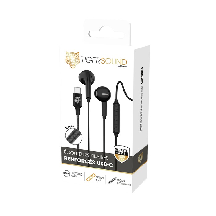 Image 2 TIGER SOUND ECOUTEURS RENFORCE USB-C NOIR 3663111196290 TGEPH0001 big