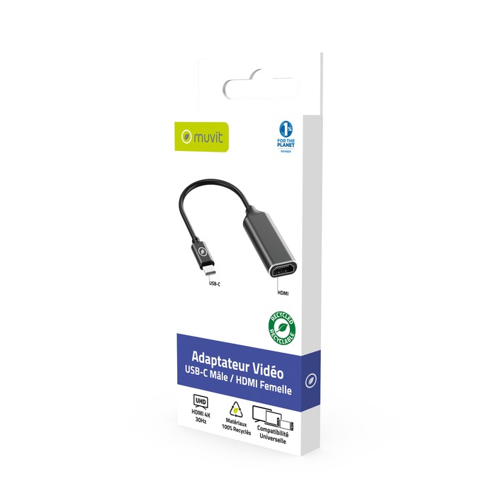 Image 2 ADAPTATEUR USB-C MALE VERS HDMI FEMELLE 3663111197075 MCADP0010 big