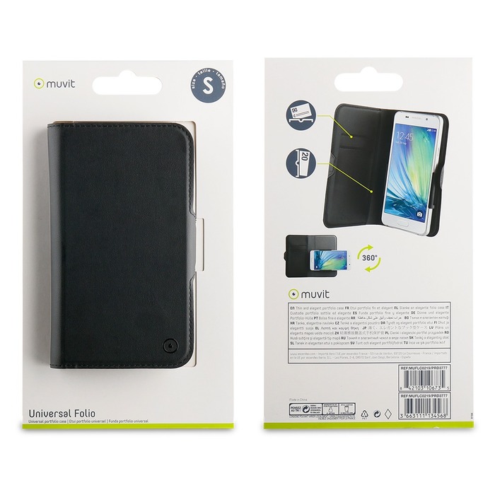 Image 2 FOLIO CASE UNIVERSEL NOIR: MULTI MOBILES 4.5'' 3663111134568 MUFLC0219 big