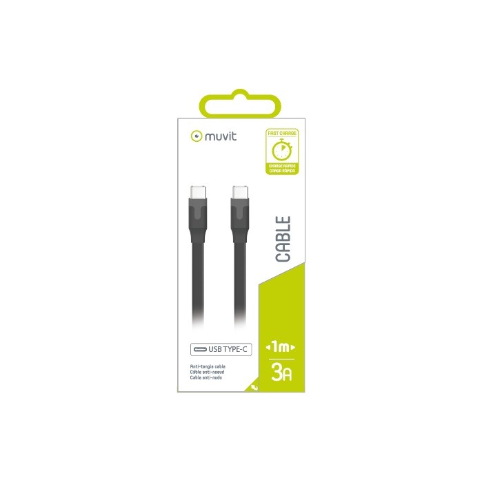Image 1 TAB CABLE PLAT 3A TYPE C/TYPE C 1M NOIR 3663111125900 MUUSC0210 big