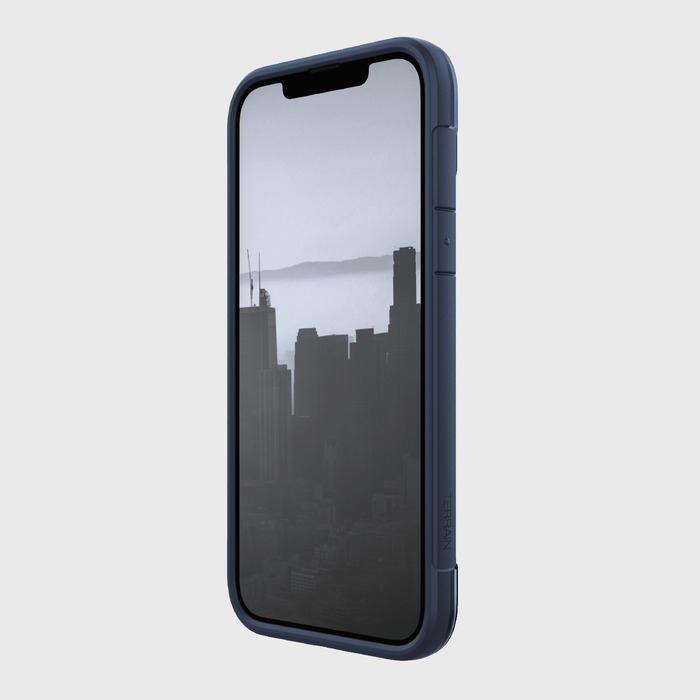 Coque antichoc iPhone 13 Pro Max Bleu Bi-Matière avec dos fumé