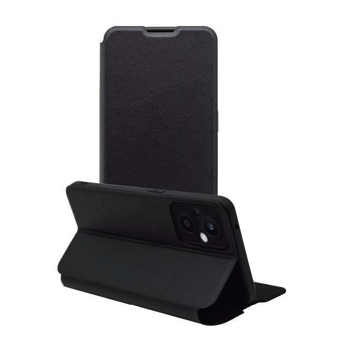 Custodia In Pelle PU A Libro Con Chiusura Magnetica Per Oppo Reno 8 Lite / Reno7 Z 5G, Cover Portafoglio Con Funzione Stand, Nero - 4