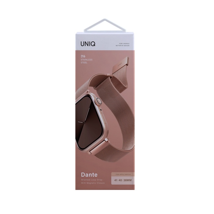 Image 3 DANTE APPLE WATCH 4 MESH STEEL STRAP 44MM ROSE ROSE GOLD 8886463669723 UNIQ108400 big