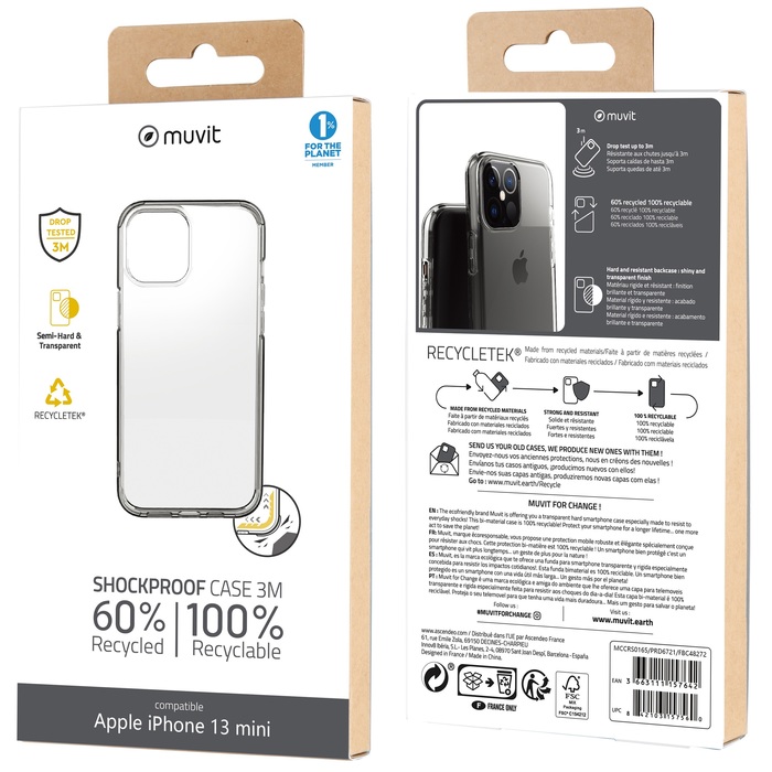 Image 2 RECYCLETEK SHIELD TRANSPARENTE IPHONE 13 MINI 3663111157642 MCCRS0165 big