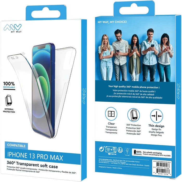 Apple Iphone 13 Pro Max 5g Coque Transparente Et Protection Écran