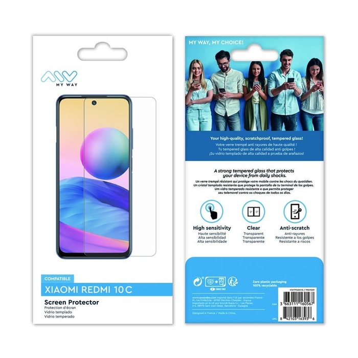 Image 2 VERRE TREMPE PLAT XIAOMI REDMI 12C/10C 3663111163216 MWTPG0133 big