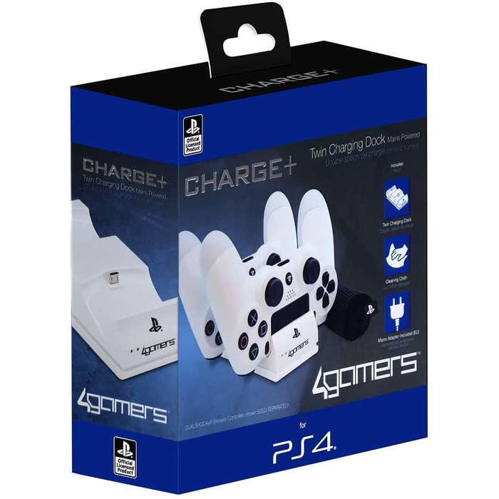 DOUBLE STATION DE CHARGE SECTEUR PR MANETTES PS4 + CHIFFONETTE : ascendeo  grossiste Gaming Chargeurs consoles