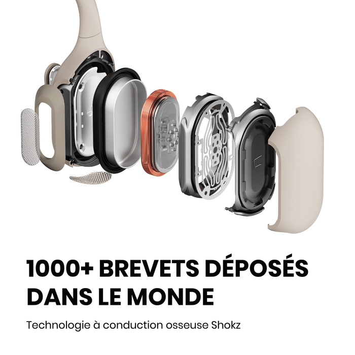 Image 7 CASQUE BT CONDUCTION OSSEUSE OPEN RUN PRO BEIGE 0850033806342 S810BG big