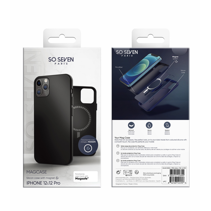 Image 2 MAG CASE COQUE SILICONE IPHONE 12/12 PRO NOIR 3663111153392 SSMSC0002 big