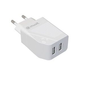 Chargeur Secteur Muvit 2 Ports USB 24W Blanc
