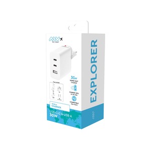 Image secondaire de Chargeur Secteur Universel 30W avec 2 Ports USB-C et USB-A