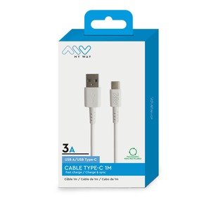 MYWAY CABLE USB A VERS USB C 1M BLANC