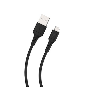 CABLE USB-A MICRO-USB 1,2M PLASTIQUE RECYCLE NOIR