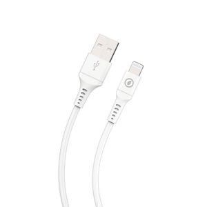 CABLE USB-A LIGHTNING 2M PLASTIQUE RECYCLE BLANC