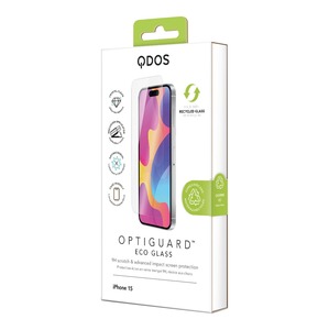QDOS OptiGuard Eco Glass Plus iPhone 15 Pro (Transparent/Noir)