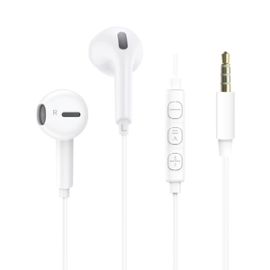 ECOUTEURS JACK 3.5MM PLASTIQUE RECYCLE BLANC