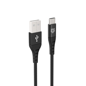 TIGER POWER LITE REINFORCED USB-A USB-C CABLE 2M BLACK