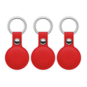 PACK 3 MITAG TRACKER PORTE-CLES SIMILI CUIR ROUGE