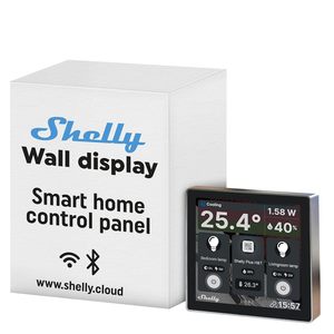 Shelly - Panneau de contrôle pour Maison Intelligente avec Interrupteur de Relais - Tactile - Capteur temp, humidité & LUX - Noir