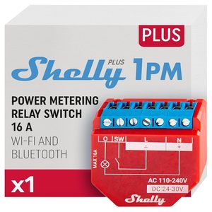 Shelly Plus 1PM - Relais interrupteur connecté avec compteur de conso - Wi-Fi et Bluetooth - Domotique - Commande à distance éclairage