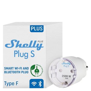 Shelly Plus Plug S - Blanc - Prise connectée Wi-Fi programmable 12A - 2500 W - Horaires & Minuteur - Compteur de conso - Blanc