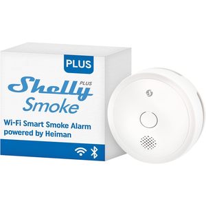 Shelly - Détecteur de fumée connecté - Alarme Incendie sonore et Lumineuse - Notif immédiate - Wi-FI & Bluetooth - Alexa & Google Home