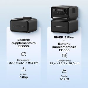 RIVER 3 PLUS SMART EXTRA BATTERY EB600 (572WH)