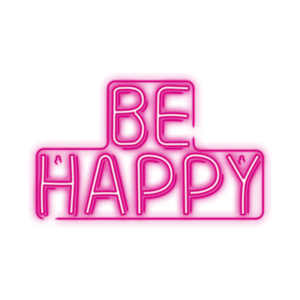NEON LED PLEXI BE HAPPY ROSE USBA 2M OU 3PILESAA